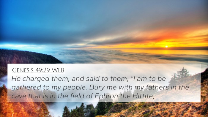 Genesis 49:29 WEB Bible Verse Image