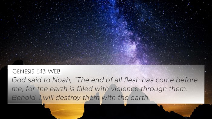 Genesis 6:13 WEB Bible Verse Image
