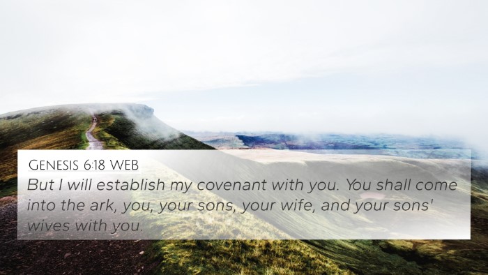 Genesis 6:18 WEB Bible Verse Image