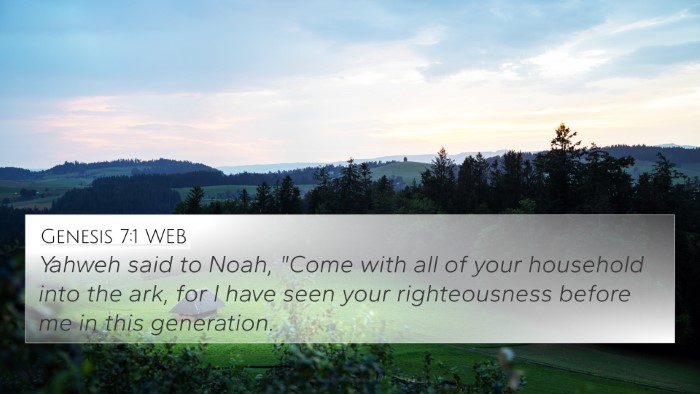 Genesis 7:1 WEB Bible Verse Image