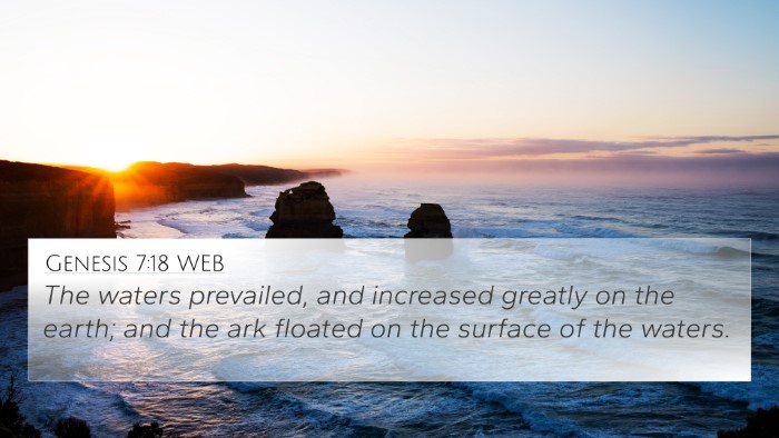 Genesis 7:18 WEB 4K Wallpaper - The waters prevailed, and increased greatly on - 4K Wallpaper Bible Verse