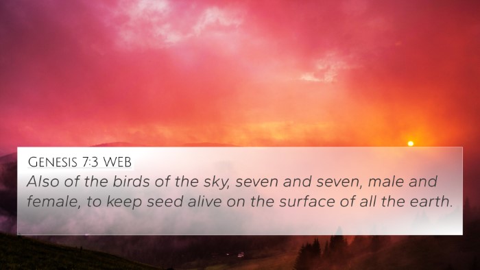Genesis 7:3 WEB 4K Wallpaper - Also of the birds of the sky, seven and seven, - 4K Wallpaper Bible Verse