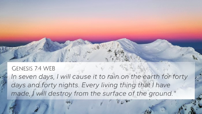 Genesis 7:4 WEB Bible Verse Image