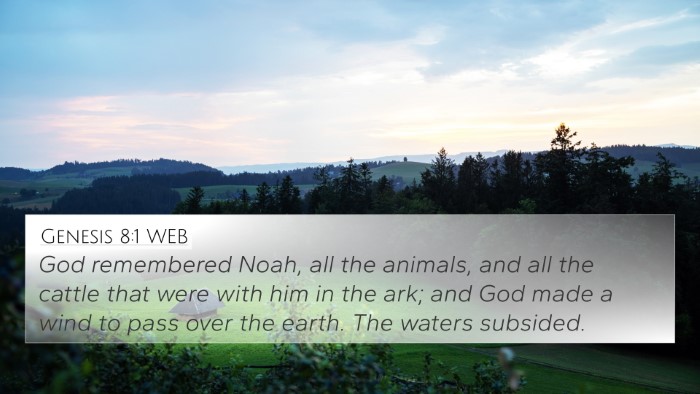 Genesis 8:1 WEB Bible Verse Image