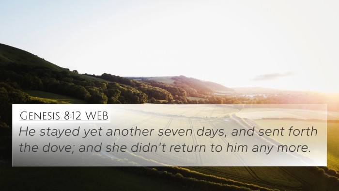 Genesis 8:12 WEB Bible Verse Image