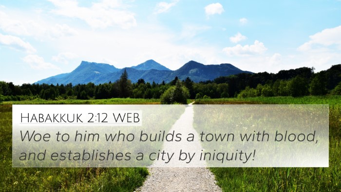 Habakkuk 2:12 WEB Bible Verse Image