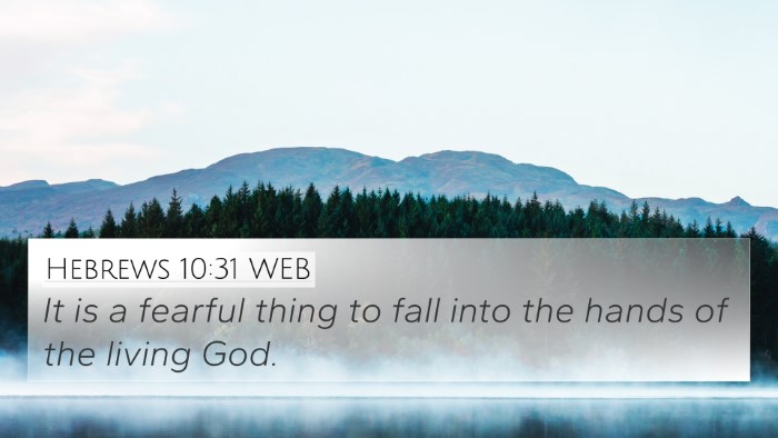 Hebrews 10:31 WEB Bible Verse Image
