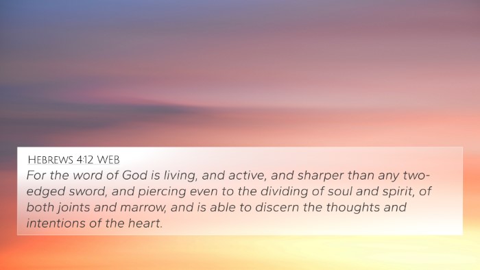 Hebrews 4:12 WEB Bible Verse Image