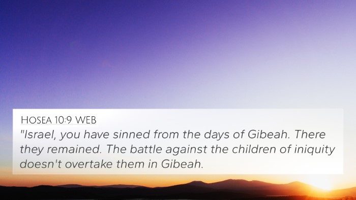 Hosea 10:9 WEB Bible Verse Image