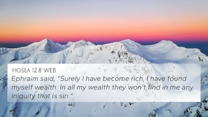 Hosea 12:8 WEB Bible Verse Image