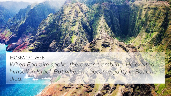 Hosea 13:1 WEB Bible Verse Image