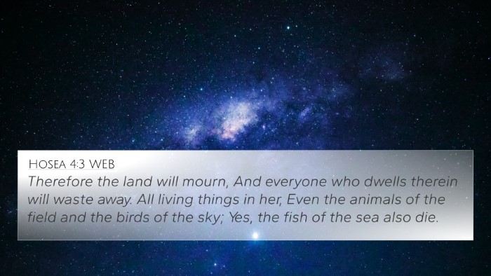 Hosea 4:3 WEB Bible Verse Image