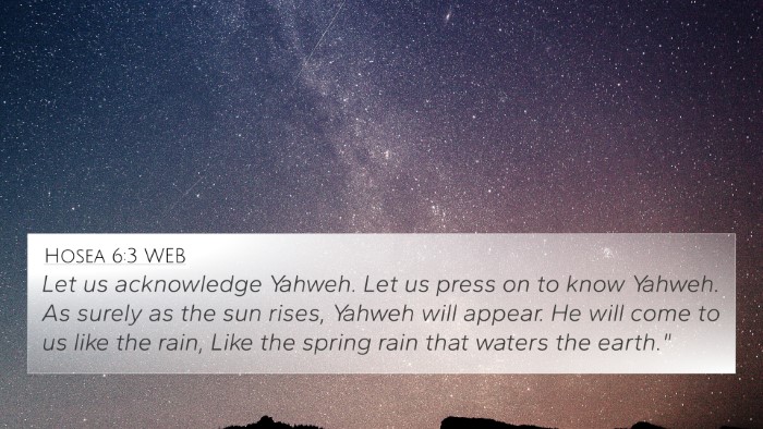 Hosea 6:3 WEB Bible Verse Image