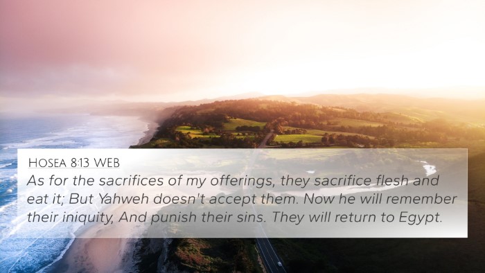Hosea 8:13 WEB Bible Verse Image