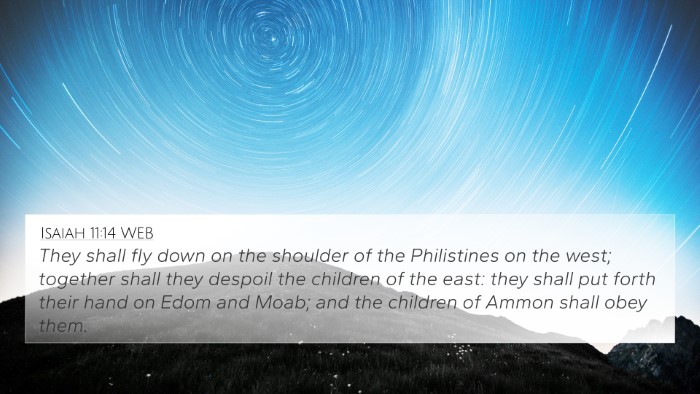 Isaiah 11:14 WEB Bible Verse Image