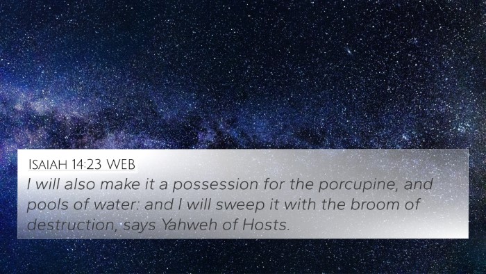 Isaiah 14:23 WEB Bible Verse Image