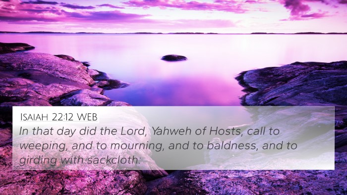 Isaiah 22:12 WEB Bible Verse Image