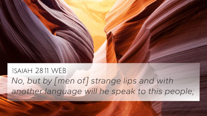 Isaiah 28:11 WEB Bible Verse Image