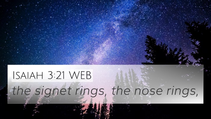 Isaiah 3:21 WEB Bible Verse Image