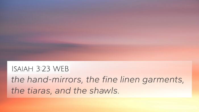 Isaiah 3:23 WEB 4K Wallpaper - the hand-mirrors, the fine linen garments, the - 4K Wallpaper Bible Verse