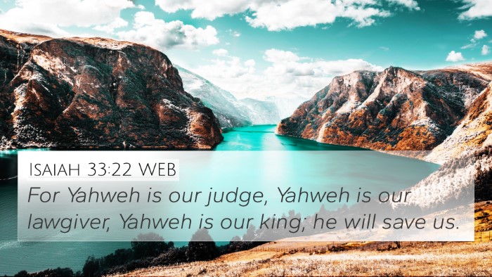 Isaiah 33:22 WEB Bible Verse Image
