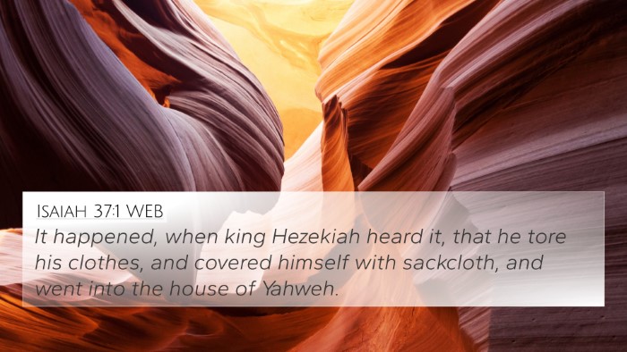 Isaiah 37:1 WEB Bible Verse Image