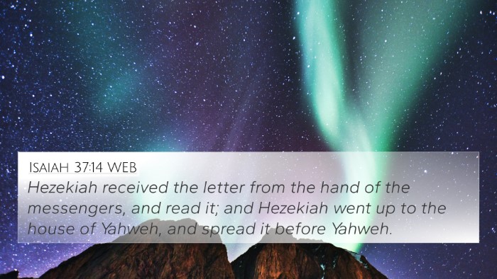 Isaiah 37:14 WEB Bible Verse Image