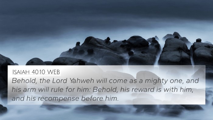 Isaiah 40:10 WEB Bible Verse Image