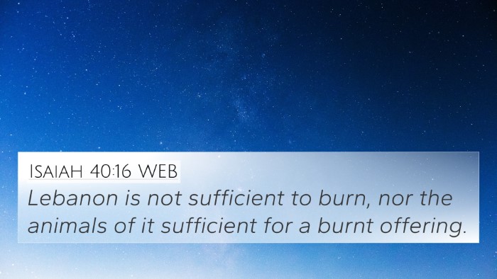 Isaiah 40:16 WEB 4K Wallpaper - Lebanon is not sufficient to burn, nor the - 4K Wallpaper Bible Verse