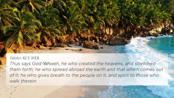 Isaiah 42:5 WEB Bible Verse Image