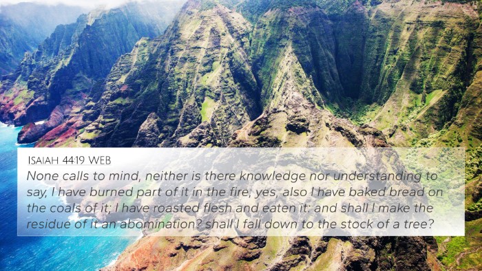 Isaiah 44:19 WEB Bible Verse Image