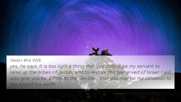 Isaiah 49:6 WEB Bible Verse Image