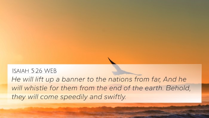 Isaiah 5:26 WEB Bible Verse Image