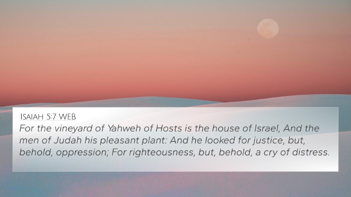 Isaiah 5:7 WEB Bible Verse Image