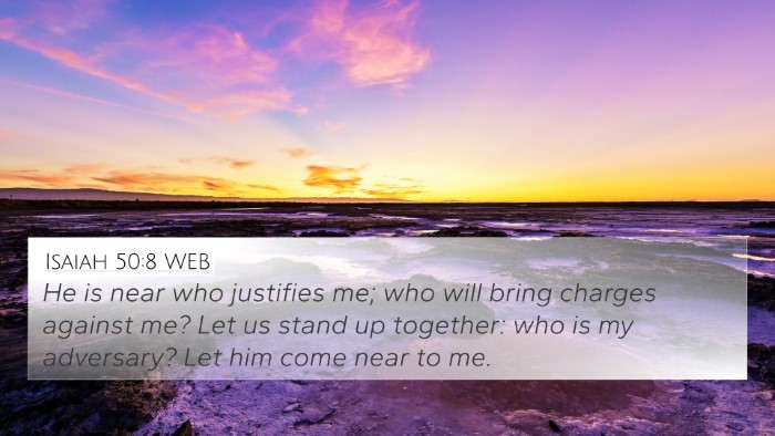 Isaiah 50:8 WEB Bible Verse Image