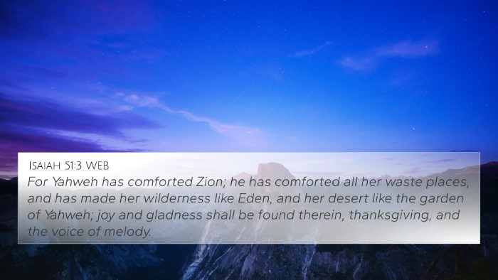 Isaiah 51:3 WEB Bible Verse Image