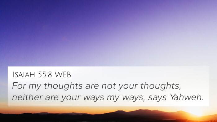 Isaiah 55:8 WEB Bible Verse Image