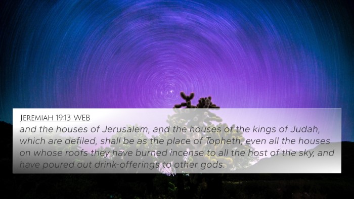 Jeremiah 19:13 WEB Bible Verse Image