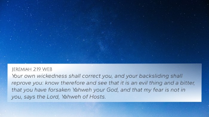 Jeremiah 2:19 WEB Bible Verse Image