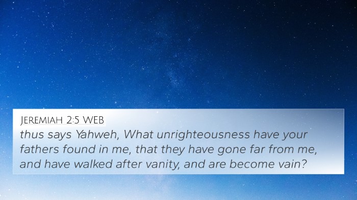 Jeremiah 2:5 WEB Bible Verse Image