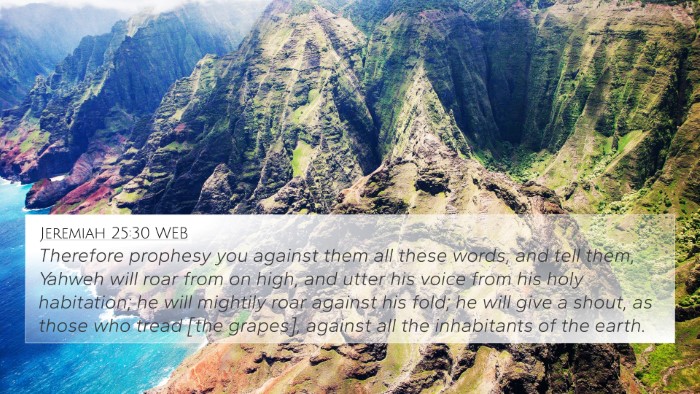 Jeremiah 25:30 WEB Bible Verse Image