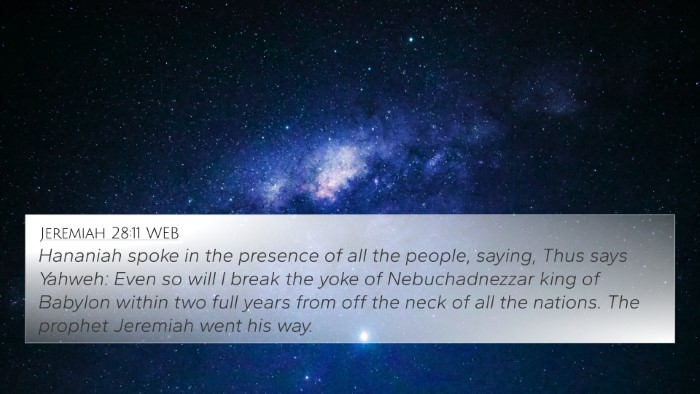 Jeremiah 28:11 WEB Bible Verse Image