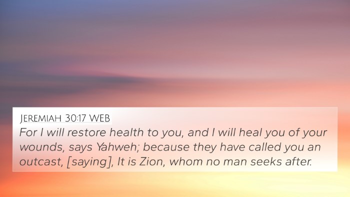Jeremiah 30:17 WEB Bible Verse Image