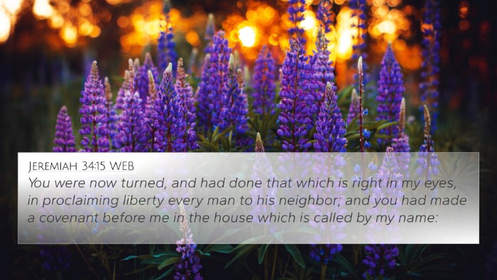 Jeremiah 34:15 WEB Bible Verse Image