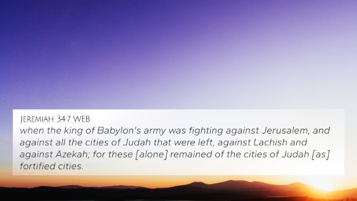 Jeremiah 34:7 WEB Bible Verse Image