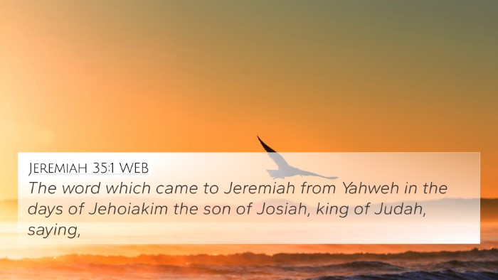 Jeremiah 35:1 WEB 4K Wallpaper - The word which came to Jeremiah from Yahweh in - 4K Wallpaper Bible Verse