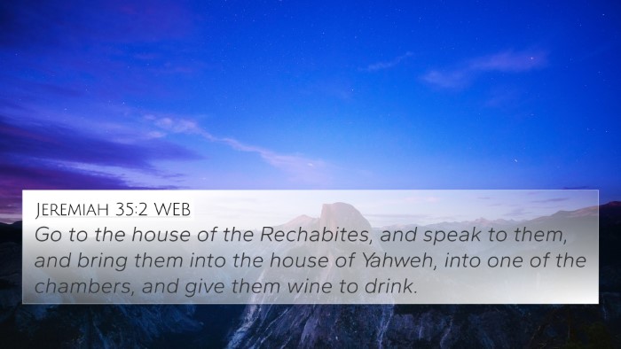 Jeremiah 35:2 WEB Bible Verse Image