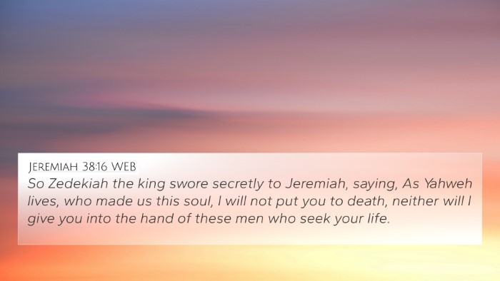 Jeremiah 38:16 WEB 4K Wallpaper - So Zedekiah the king swore secretly to Jeremiah, - 4K Wallpaper Bible Verse