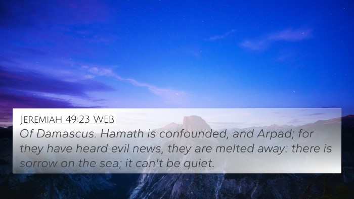Jeremiah 49:23 WEB Bible Verse Image