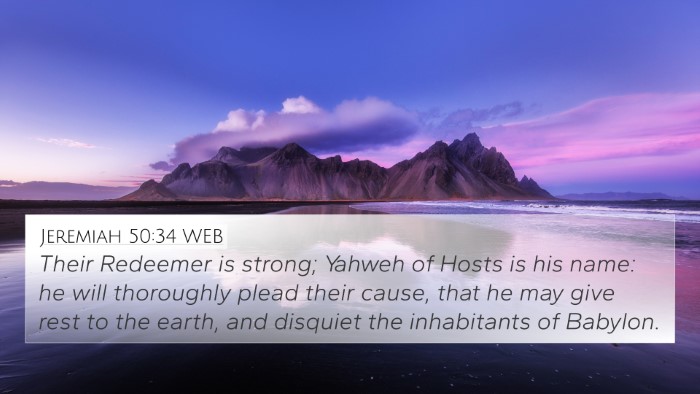 Jeremiah 50:34 WEB Bible Verse Image